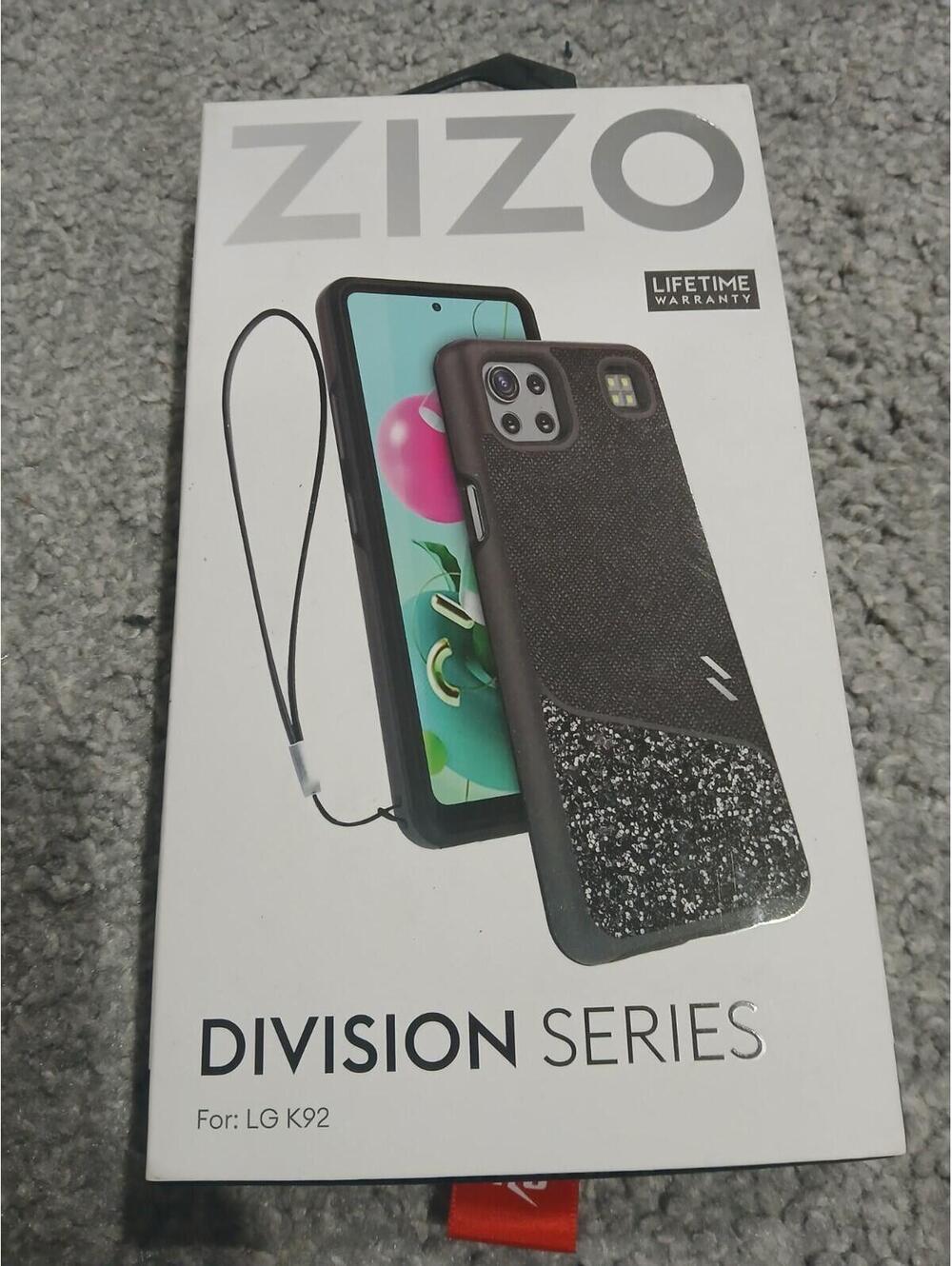 Phone Case For LG92 Zizo Division Series Black Glitter With Strap